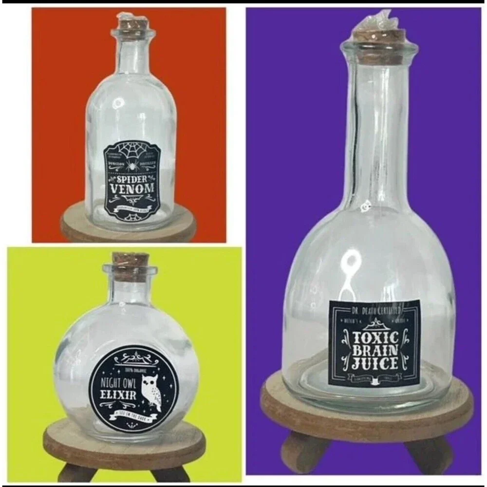 Target Halloween Potion Bottles Spider Venom Toxic Brain Juice Night Owl Elixir